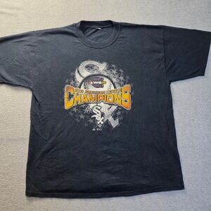 Vintage 2005 Chicago White Sox AL Champions T-Shirt Mens XL Black MLB